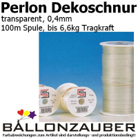 Dekoseil Dekoschnur Perlon Monofilschnur 0,4mm transparent 100m Spule Ballondeko Dekoschnur transparent