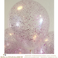Latexballon Rund Glitterkonfetti Farbe frei wählbar Transparent Ø30cm = 11inch Umf. 95cm