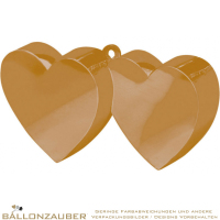 Ballongewicht Doppelherz gold 170 gr. für Folien- u. Latexballons