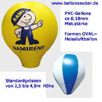 Riesenballon Ovale Heiluftballon-Formen 2 m x 2,5 m