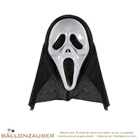 Phantom Maske Scream mit Kapuze für Erwachsene Halloween Horror Karneval Kostüm Maske Weiß, Schwarz