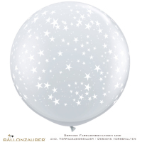 Latexballon Rund Riesenballon Stars Around transparent Ø90cm Umf. 245cm 36inch