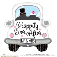 Folienballon Hochzeitsauto Happily Ever After Mr & Mrs bunt metallic 79cm = 31inch