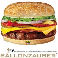 Folienballon Hamburger - Form Hamburger MightyBrighty braun Fotorealistisch 66cm = 26inch