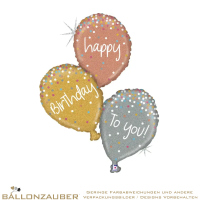 Folienballon Ballonbouquet happy Birthday To you Bunt Holografisch 102cm = 40inch