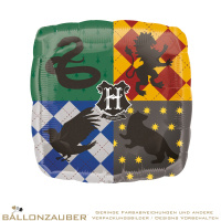 Folienballon Quader Wappen Hogwarts bunt 45cm = 18inch