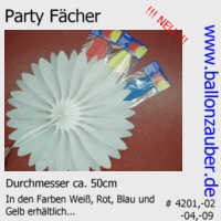 Deko-Fcher Partyfcher Wei 50cm  Fcher Party Deko