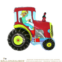 Folienballon Fahrzeug Traktor Rot 75cm = 30inch Grabo