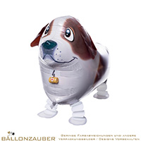 Folienballon Airwalker Hund Bernhardiner braun weiß 55cm = 22inch