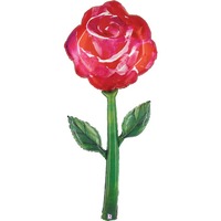 Folienballon Blume Rose Rot Metallic 175cm = 69inch