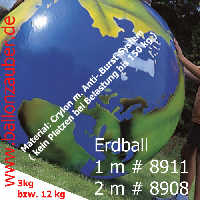 Spielball Erdball 2 Meter Globus Kontinente bunt Indoor / Outdoor extrem belastbar