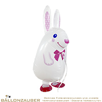 Folienballon Airwalker Tier Hase Bunny weiss 60cm = 24inch