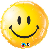 Folienballon Rund Smiley Gelb metallic 45cm = 18inch