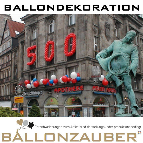 Ballonskulptur Ziffer Zahl Buchstabe div. Farben Neuerffnung Party