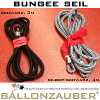 Bungee-Seil f. Bungee-Run 4m Weiss/Schwarz Hpfburg Event Elastikseil Gummiseil