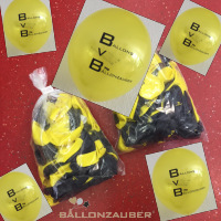 100 Latexballons Rund B v B = Ballons von Ballonzauber schwarz gelb 30cm = 11inch Umf. 95cm