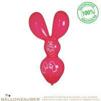 Latexballon Figurenballon Hase Kurzohrhase bunt Länge 80cm 31inch Ballon Luftballon