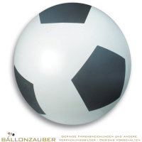 Latexballon Rund Fussballrauten Riesenballon schwarz/weiß Ø60cm Umf. 175cm 24inch