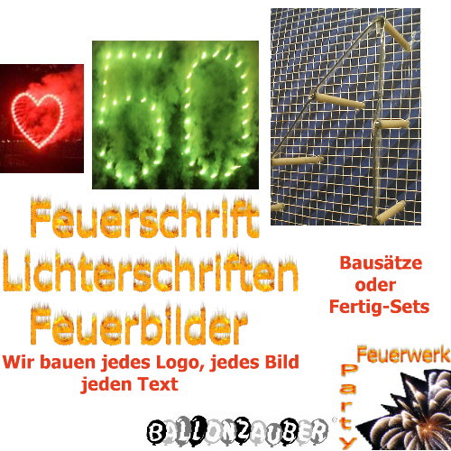 Feuerschrift Lichterschrift  Herz f. Bausatz 120/80cm