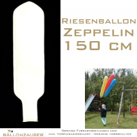 Latexballon Zeppelin Wei 30cm Lnge 150cm