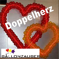 Ballonrahmen Doppel-Herz S + M (90 + 120cm) in div. Farben