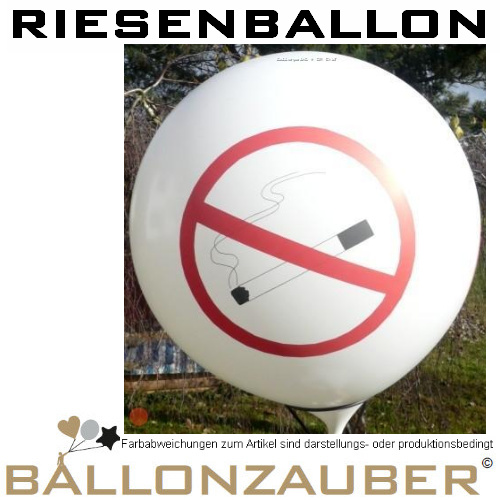 Riesenballon Nichtraucher Piktogramm 75cm = 30inch bzw. Umfang 200cm wei