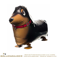 Folienballon Airwalker Dog Bassotto Hund Dackel braun 61cm = 24inch