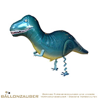 Folienballon Airwalker T-Rex Tyranno Dinosaurier türkis blau 75cm = 30inch