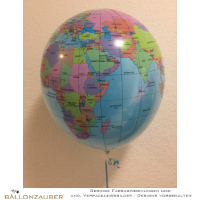 Folienhülle Rund Weltkugel bunt 35cm = 14inch +passender Latexballon