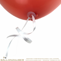 Ballonverschluss 120cm Glanzband mit Verschlussscheibe rund Kunststoff Schnellverschluss wei