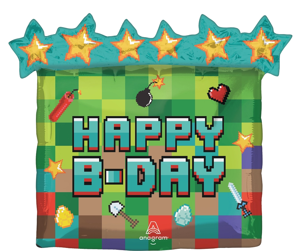 Folienballon - Pixel Party - 63cm