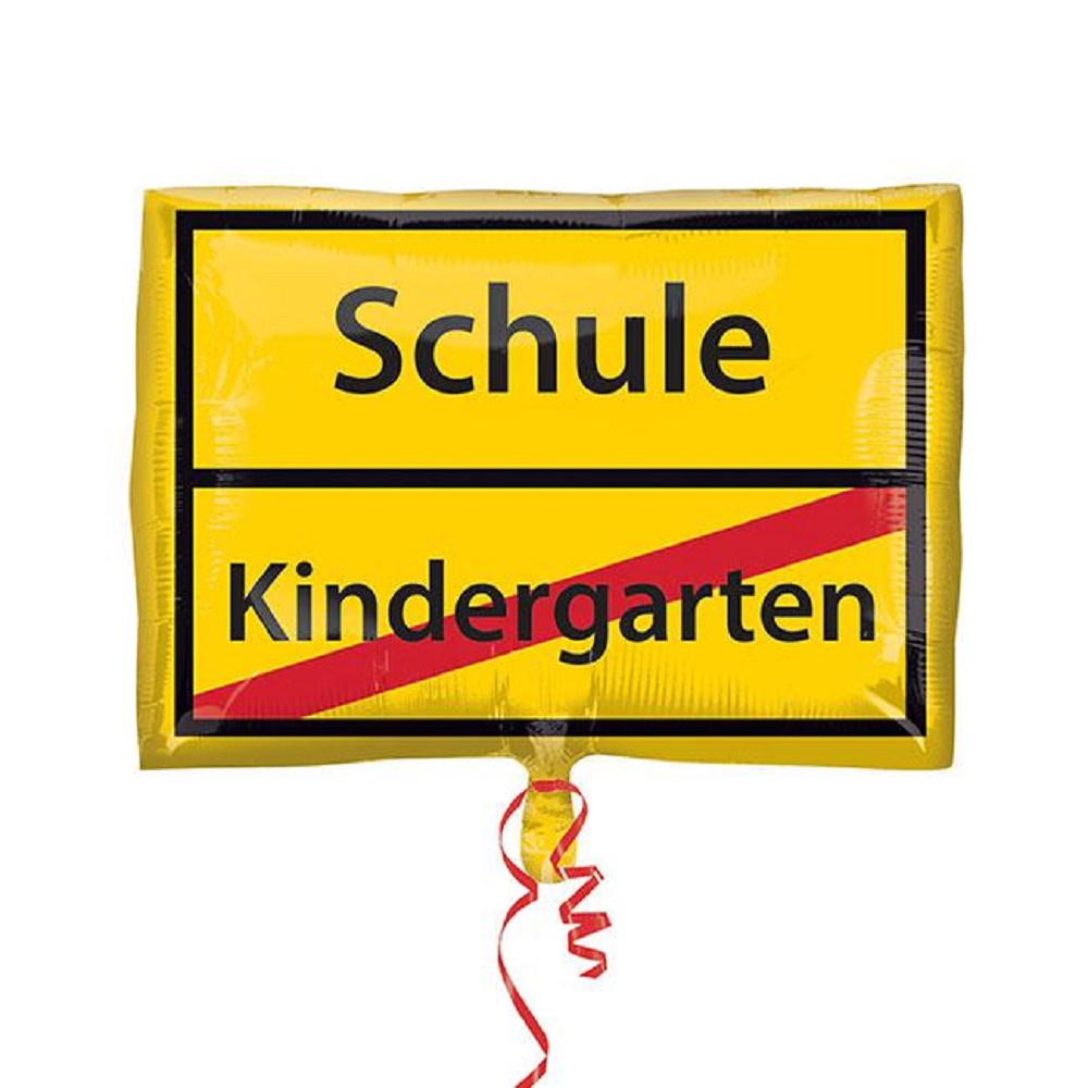 Folienballon - Ortsschild Schule - 40cm Einschulung Schule School Kindergarten Grundschule