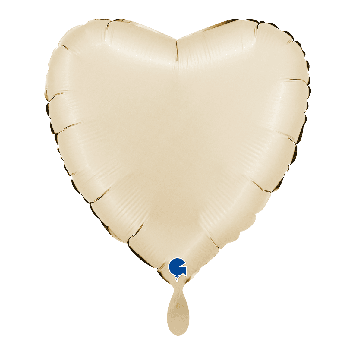 Folienballon - Herz - Satin Cream - 45cm Creme Beige Matt