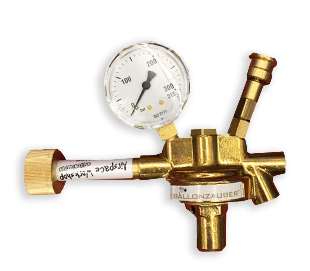 Prüfmanometer mit Füllventil aus Messing für Latex- und Folienballons – Kayser-Werk
