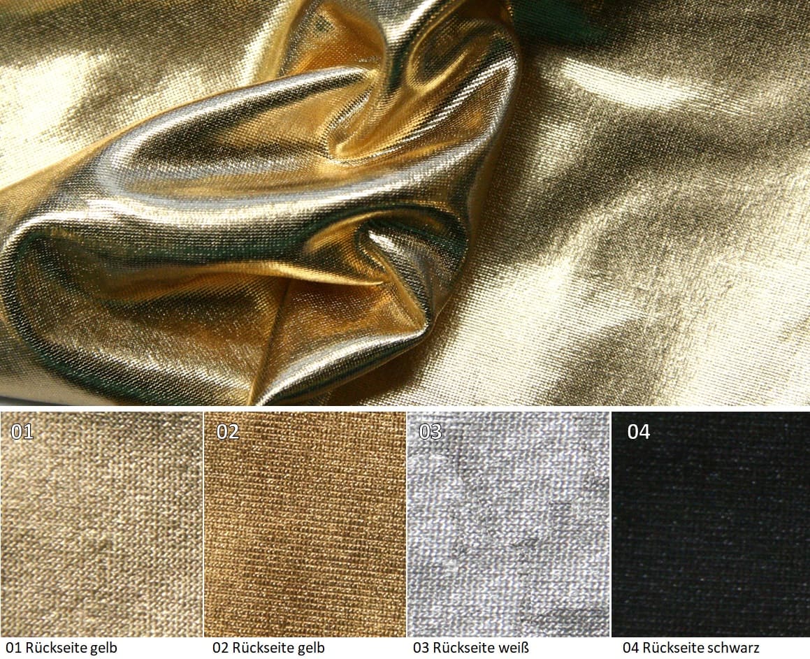 Stretchstoff - Galactica  - 150cm Breit, 28m Lang - Gold Jostra Stoffe Dekostoffe Hintergrund Tischdecke
