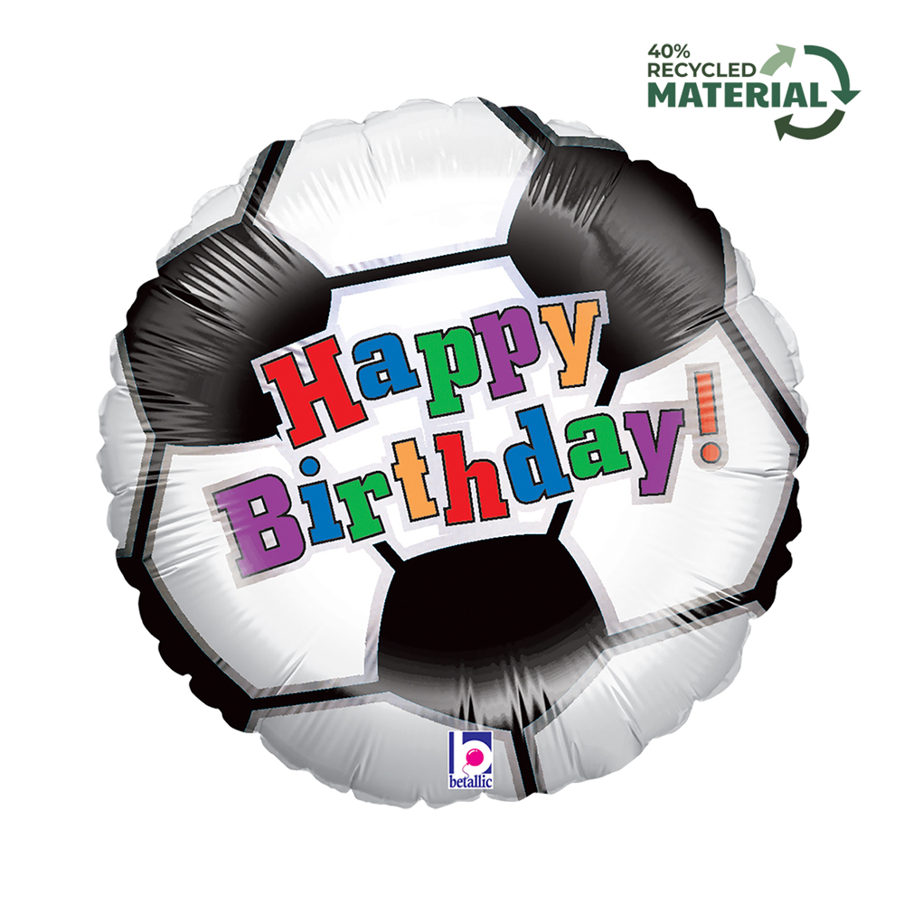 Folienballon - Soccer Birthday Fußball - 45cm