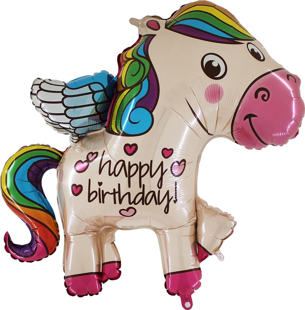 Folienballon - Happy Birthday Pony - 79cm