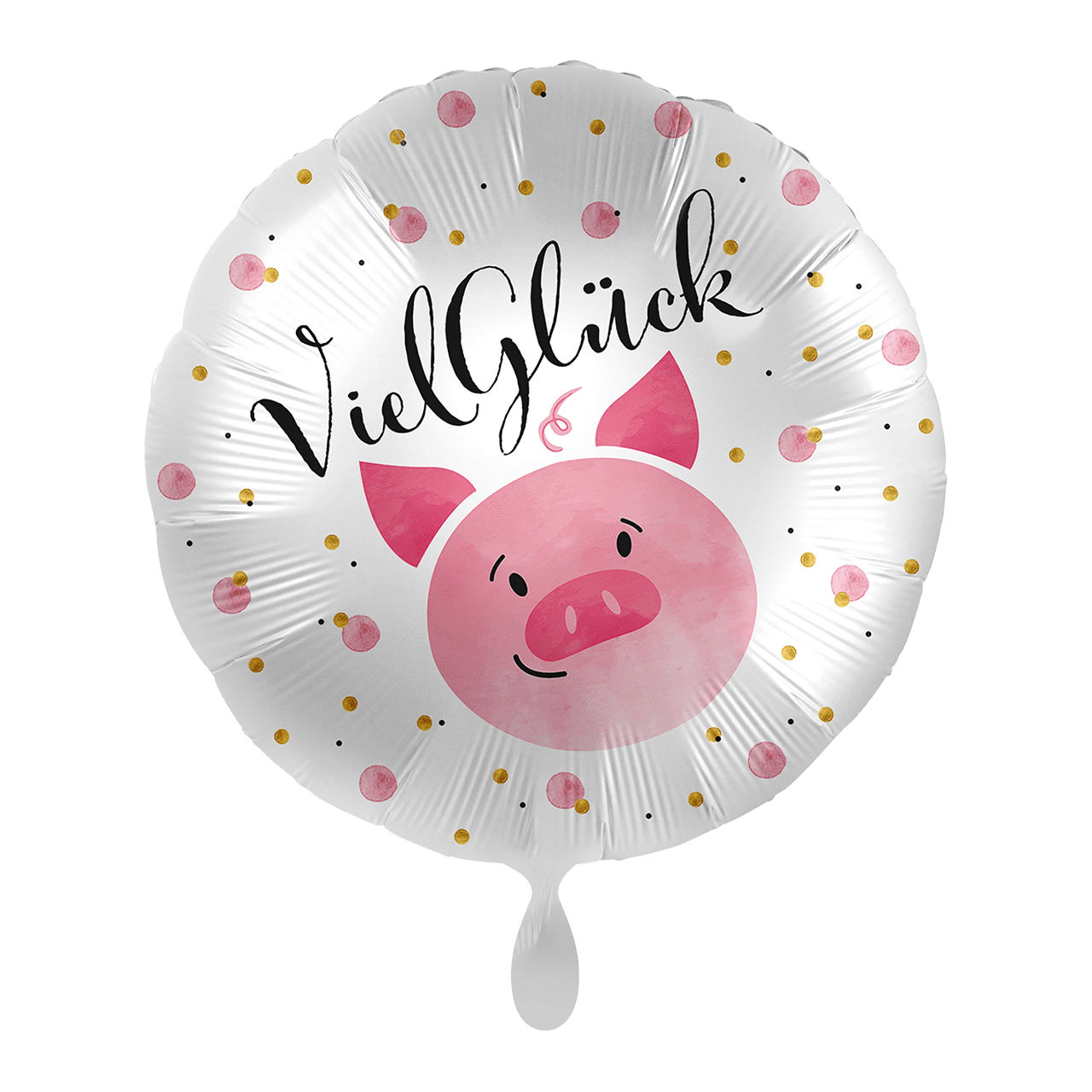 Folienballon - Viel Glück Schwein - 45cm  