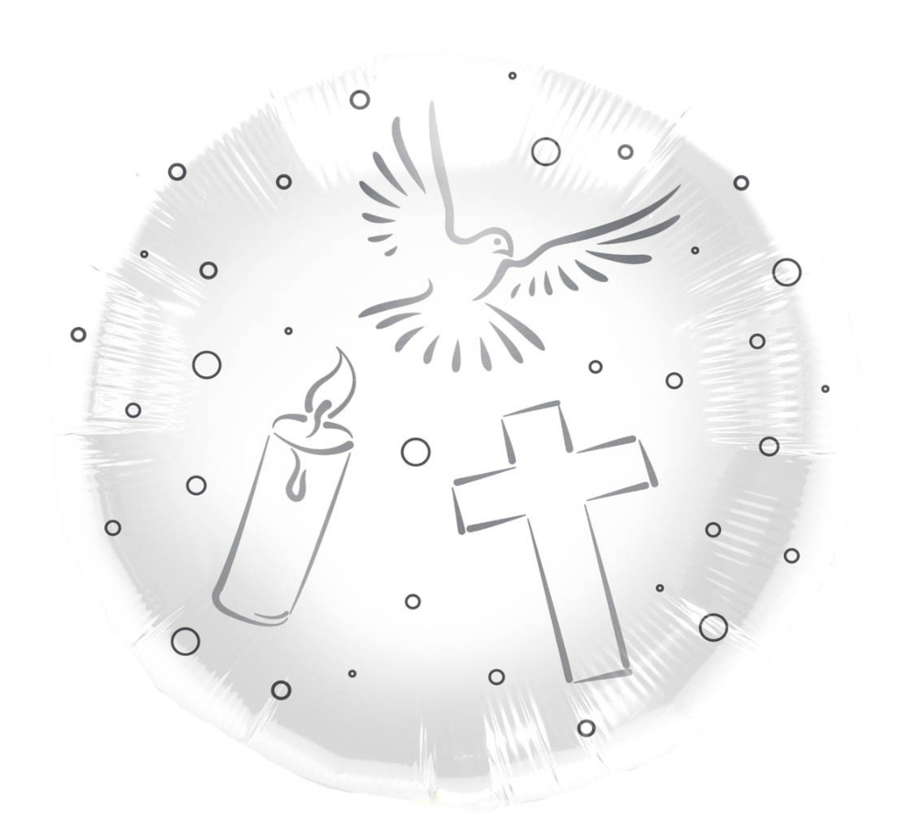 Folienballon - Taube & Kreuz - 45cm