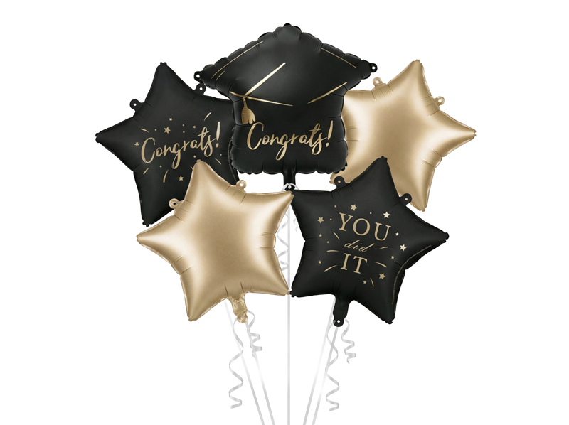Ballonbouquet - Congrats - Prüfung bestanden Abitur Bachelor Master Graduate Abschluss Folienballon Set