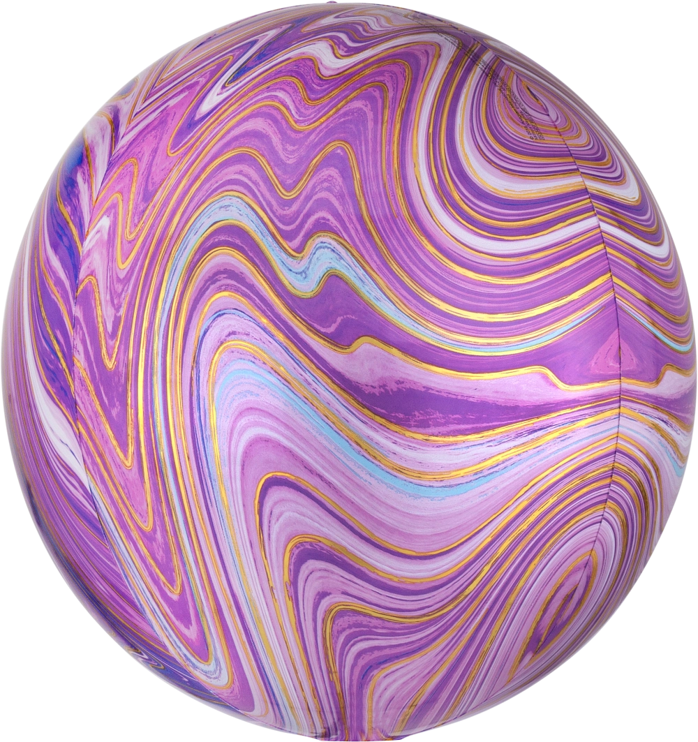 Folienballon - Orbz - Purple-Marblez - 40cm 